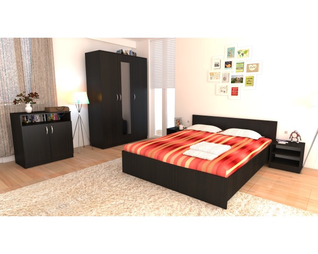 Dormitor Soft Wenge cu pat 140x200 cm